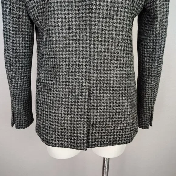 J. Crew Parke Houndstooth Wool Blazer Black Gray Size 12 - Picture 12 of 14